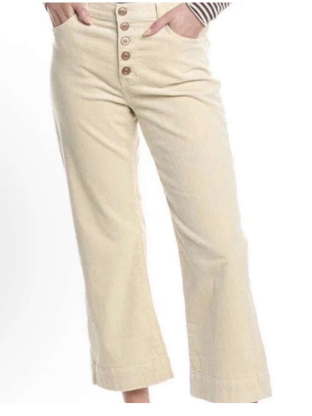 Cabi | Palm Beach Cropped Corduroy Pant High Waist Button Fly size 4 style 4513